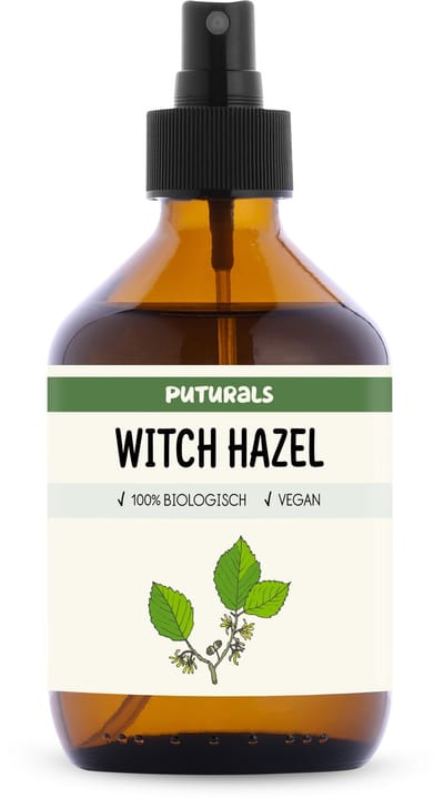 Puturals Witch Hazel 100% Biologisch - 300ml - Hamameliswater of Toverhazelaar voor Huid en Gezicht - Zonder Alcohol - Puur en Vegan - Witch Hazel Spray in Bruine Glazen Fles + Verstuiver