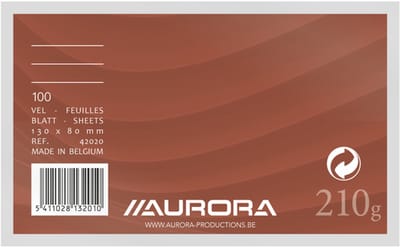 Systeemkaart aurora 130x80 lijn rode koplijn 210gr | 10 stuks