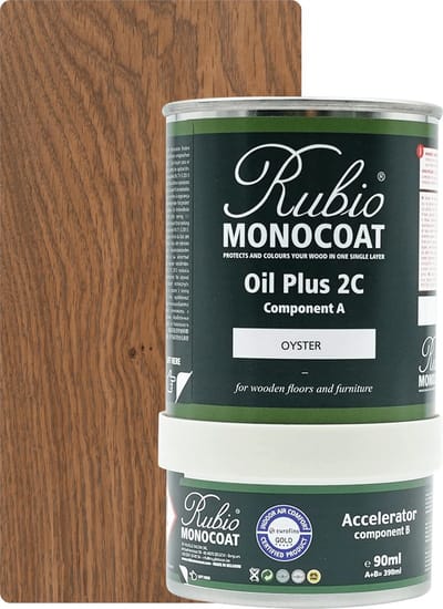 Rubio Monocoat Oil Plus 2C - Ecologische Houtolie in 1 Laag voor Binnenshuis - Oyster, 390 ml (15 m²)