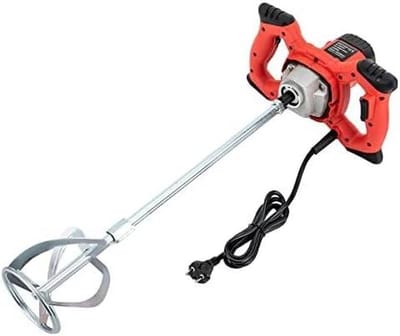 Roerwerk Mortelmixer - Handmixer Beton - Materiaal Mengen - Zes Snelheden - 1500 Watt - Rood