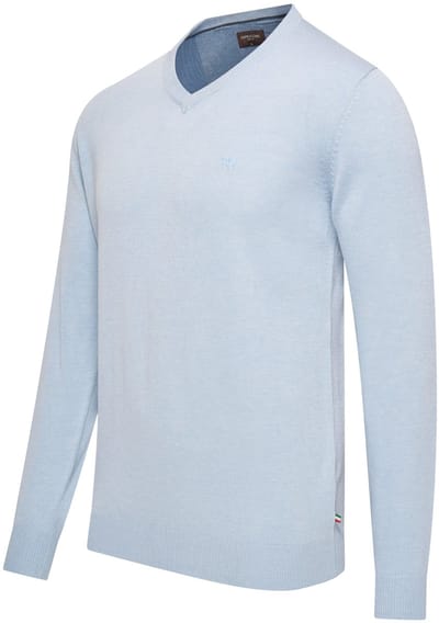 Cappuccino Italia - Heren Trui Pullover Salerno - Blauw - Maat M