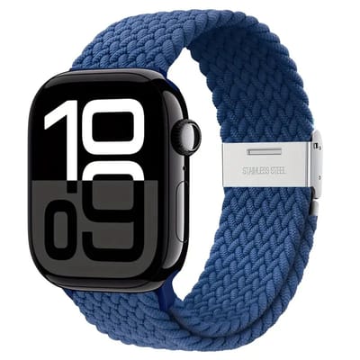 Watch band - geweven in de kleur blauw - 42/44/45/46/49mm - Nylon bandje geschikt voor Apple Watch - Geschikt als Apple watch bandje voor Series 1/2/3/4/5/6/7/8/9/10/SE/Ultra