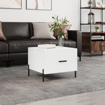 vidaXL - Salontafel - 50x50x40 - cm - bewerkt - hout - wit