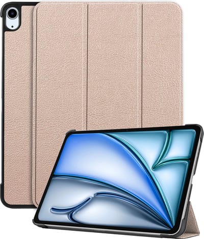 Hoesje - Geschikt voor Apple iPad Air (2024/2025/2026) - 11 inch - Dun & Stevig - Hardcover Book Case - Trifold Bookcase Hoes - Hard Cover - Tablethoes - Goud