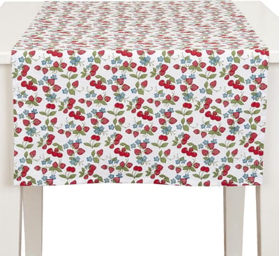 Clayre & Eef - Tafelloper - Aardbeien & Kersen - 50 x 140 cm
