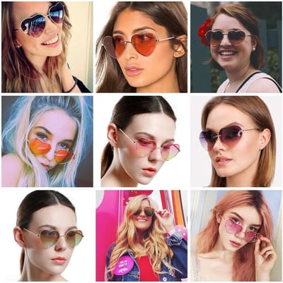 Women's Polarized Heart Shape Sunglasses - UV400 Protection