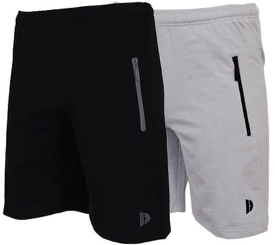 2-Pack Donnay - Joggingshort (Nick) - Sportshort - Heren - Black/Light Grey (635) - maat 3XL