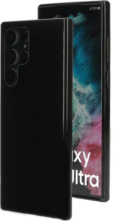 Mobiparts hoesje geschikt voor Samsung Galaxy S22 Ultra - Zacht TPU - Schokabsorberend TPU - Grip Coating - Zwart