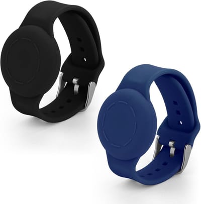 Waterproof Silicone Polsband voor Kinderen, Verstelbare Zachte Armband voor GPS Tracking, Geschikt voor Peuters en Kinderen (Zwart, Donkerblauw)