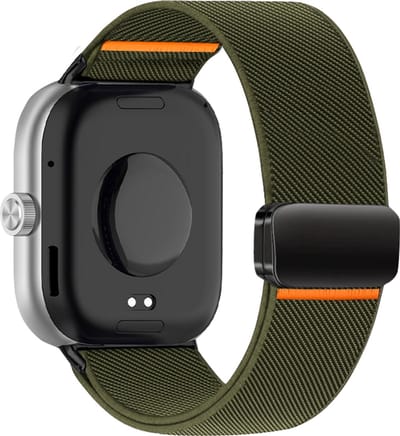 Stravo Nylon Bandje met Magneet Geschikt voor Redmi Watch 4 / 5 / 6, Xiaomi Smart band 8 Pro (Xiaomi Mi band 8 Pro) / Xiaomi Smart band 9 Pro (Xiaomi Mi band 9 Pro) - Stevig & Verstelbaar Horlogebandje - Groen