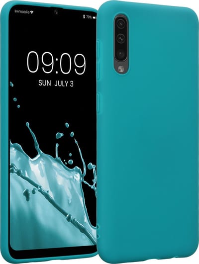 kwmobile telefoonhoesje geschikt voor Samsung Galaxy A50 - Hoesje voor smartphone - Back cover in mat petrol