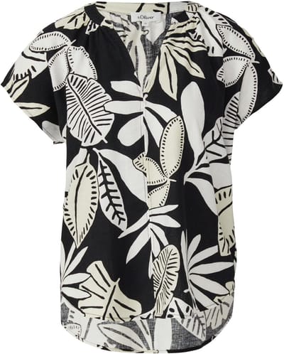 s.Oliver - female - Mouwloze blouse van linnenmix in een relaxte pasvorm