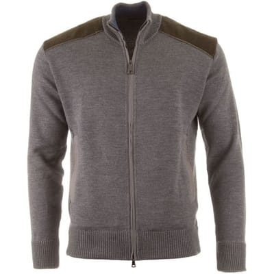 Paul & Shark Vest Shark Tag Velvet Soft Cool Touch Wool Full Zip Iron Gate / male