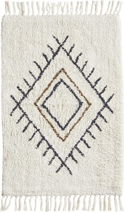 Madam Stoltz Badmat Cotton wit 60x90cm