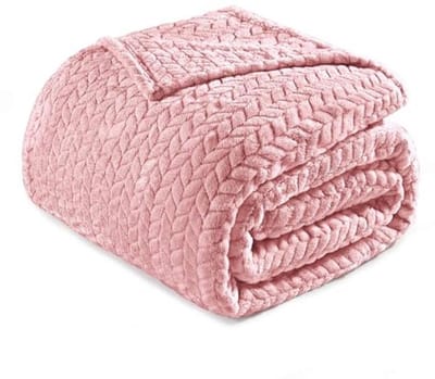 Koninklijke Flanellen Fleece Deken - 230x230 cm - Zacht Jacquard Patrón - Roze