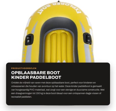 Dailygoods- Opblaasbare Kajak 1 Persoon - PVC Materiaal - Draagvermogen 150 kg - Opvouwbaar Ontwerp - Dubbel Ventiel - Geschikt voor Peddelvervanging - Peddelboot