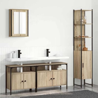 vidaXL - Badkamermeubel - Set - 4 - st - Sonoma - Eik - 33 - x - 33 - x - 185,5 - cm