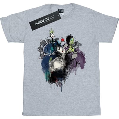 Disney Dames/Dames Villains Schets Katoenen Vriendje T-shirt (Sportgrijs)