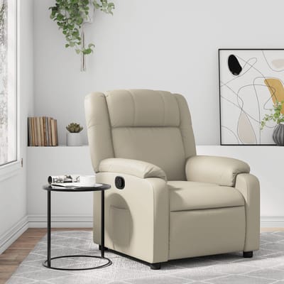 vidaXL - Fauteuil - verstelbaar - kunstleer - crèmekleurig