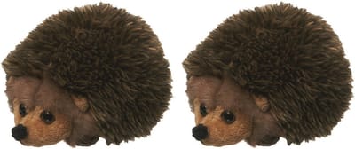 Nature Planet Pluche egel knuffel - 2 stuks - 13 cm - Bruin