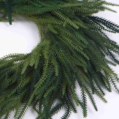 Couronne d'aiguilles de pin artificielles, fausse couronne de Noël verte à suspendre pour la décoration de la porte d'entrée B black