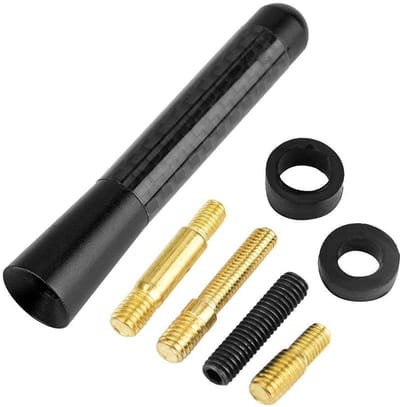 Dailygoody - Auto Reserveantenne - Koolstofvezel Antenne - Universeel - Zwart - Radio Antenne - Geschikt voor de meeste voertuigen - Inclusief bevesti.