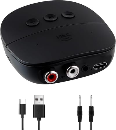 Bluetooth Ontvanger - Audio Adapter - Muziek Streamen - NFC Koppeling - Bluetooth 5.2 - Zwart
