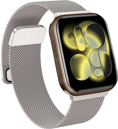 Bandje Geschikt voor Apple Watch 42/44/45/46 mm Bandje Milanees - Horlogebandje Geschikt voor Apple Watch 1-11 / SE (42/44/45/46 mm) Milanese Horlogeband Met Magneetsluiting - Zilver