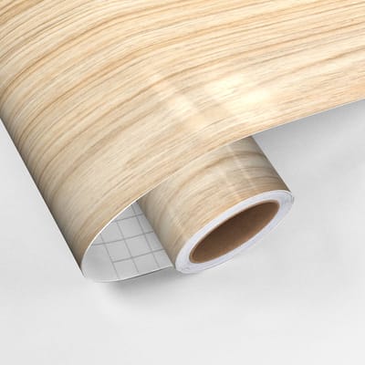 Zelfklevende vinylfolie op rol per meter - Afwasbare sticker voor keukenmeubels, kasten en deuren - Licht hout Oekraïne - 60x100cm