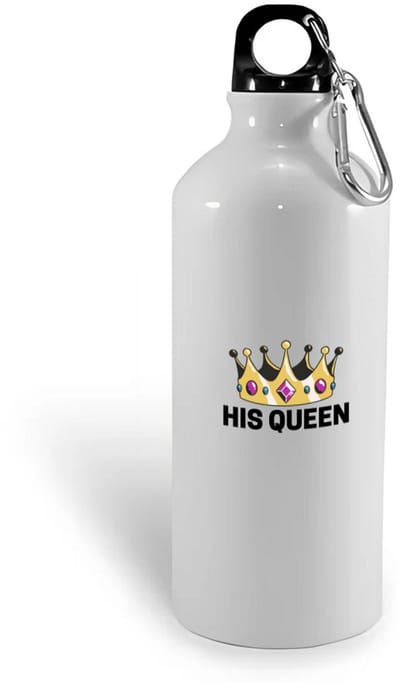 Hacebo® - his queen waterfles - Koningin - iemand die zich voelt als een koningin - valentijnsdag - verjaardag - cadeautje voor vriendin - kado - geschenk - water fles - 400ML