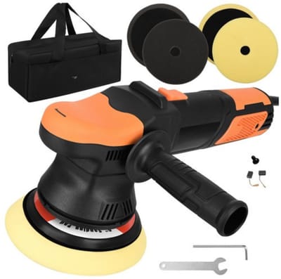MOZY® - Polijstmachine - 125 en 150 mm - Dual Action - Snelheidsregeling - 8 Meter Snoer - met Accessoires - 900W - Poetsmachine Auto - Polijstsponzen