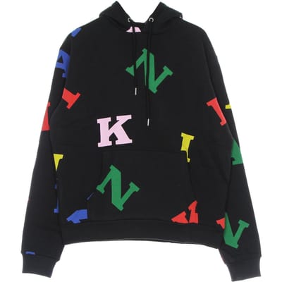 Herenhoodie met retro-logo, zwart/multi