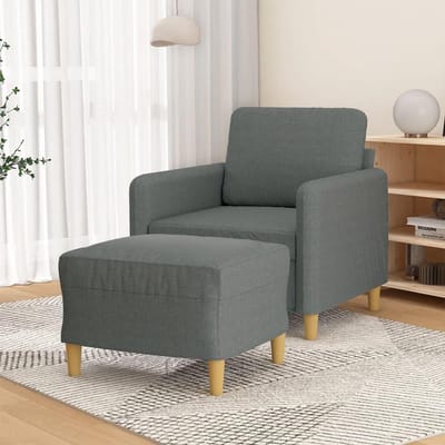 Comfortabele stoel - Relaxfauteuil met kruk - Ontspannen in huis - Dikke bekleding - 78 x 77 x 80 cm