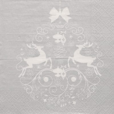 PAPSTAR Kerst-motiefservetten 'Deers Couple', zilver