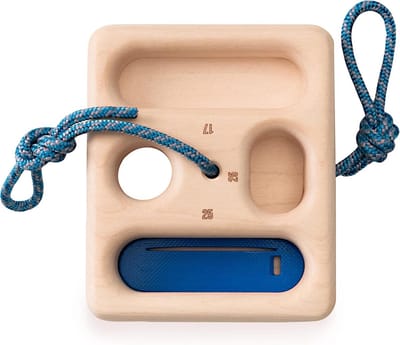Draagbaar houten hangboard - compact klimtrainingsbord voor vingerkracht en grip - WhiteOak Pocket