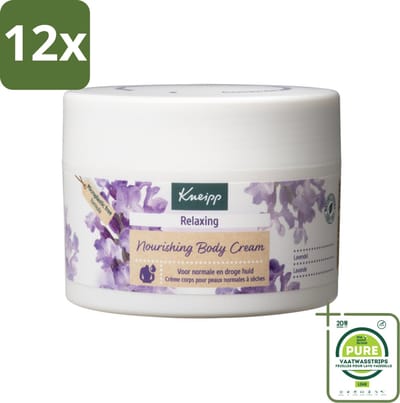 Kneipp - Body crème - Relaxing - Lavendel - Rustgevende geur - 200 ml - Voordeelverpakking - 12 stuks - Ontspanning - Bodycrème