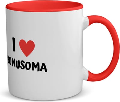 Akyol - i love bonusoma koffiemok - theemok - rood - Oma - de liefste bonusoma - verjaardag - cadeautje voor oma - oma artikelen - kado - geschenk - 350 ML inhoud