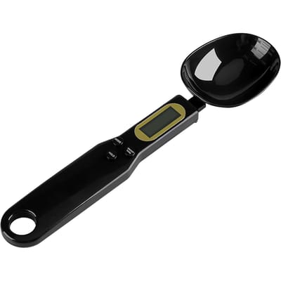 Draagbare 500g/0.1g Elektronische LCD Digitale Keuken Weegschaal voor Voedsel met Maatschepjes (Zwart) zwart