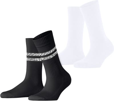 Esprit Memphis Rib 2-Pack gedessineerd katoen multipack sokken dames veelkleurig - maat 35-38