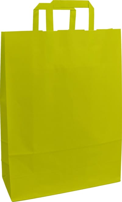 Papieren Tassen Appelgroen - 23 + 10 x 32 cm - Platte Grepen - Geel Groen - 50 stuks