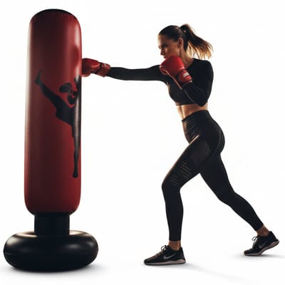 NBAP® Boksbal Staand - Boxbal Volwassenen - Bokszak - Zwart en Rood