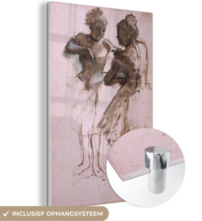 ® Glasschilderij 120x180 cm - Schilderij acrylglas - Two dancers - Kunstwerk van Edgar Degas - Foto op glas - Muurdecoratie woonkamer - Wanddecoratie slaapkamer - Schilderijen