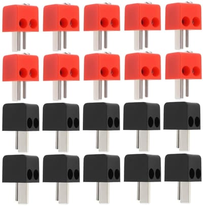 Allecto- Luidspreker plug set - 2-pins DIN-stekkeradapter - Schroef rood en zwart - Audio video - 20 stuks - Geschikt voor luidsprekerkabel - Rood zwart model
