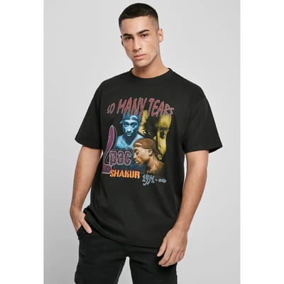 Mister Tee Tupac - Tupac So Many Tears Oversize Heren T-shirt - XS - Zwart