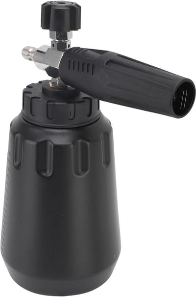 Schuimkanon Hogedrukreiniger - Schuimsproeier Zeepdispenser - Auto's Wassen - Roestvrij Staal ABS - 1000 ml - Zwart
