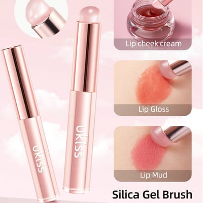 Siliconen lippenborstel, multifunctionele make-up mengborstel met dop, geschikt voor het gelijkmatig aanbrengen van lippenstift, lippenbalsem en lipgloss. Gemaakt van zacht siliconenmateriaal, hygiënisch, handig en gemakkelijk schoon te maken. Verfraait de lippen. Ook geschikt als relatiegeschenk.