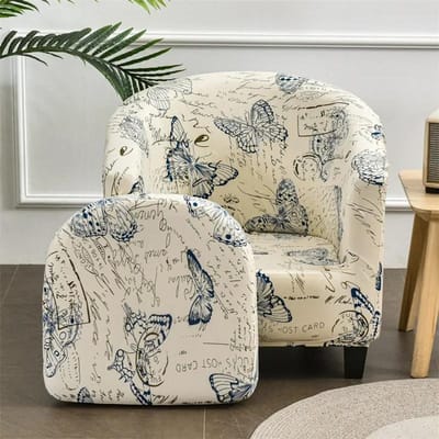 Housse de canapé club à imprimé floral Housse de fauteuil en spandex Housse de fauteuil baquet pour salon Housse de canapé avec housses de coussin d'assise