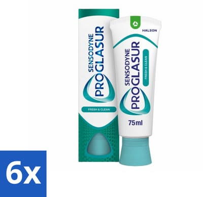 6 x Sensodyne - Tandpasta - Proglasur Fresh & Clean - Frisse Mond - 75 ml - Tandpasta - Glazuur Bescherming - Gevoelige Tanden - Frisse Adem - Tanderosie