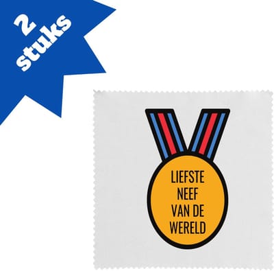 Akyol - liefste neef van de wereld brillendoekjes - Neef - de liefste neef - verjaardagscadeau - verjaardag - cadeau - cadeautje voor neef - neef artikelen - kado - geschenk - gift - 17,8 bij 17,8 cm - 2 stuks