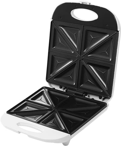 Sandwichmaker XXL - Tosti Apparaat - Snelle Maaltijden - Voor 4 Sandwiches - 32x26x11 cm - Wit